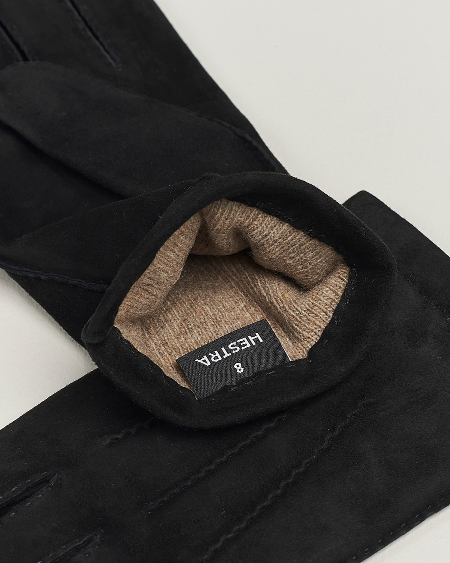 Herr | Business & Beyond | Hestra | Arthur Wool Lined Suede Glove Black