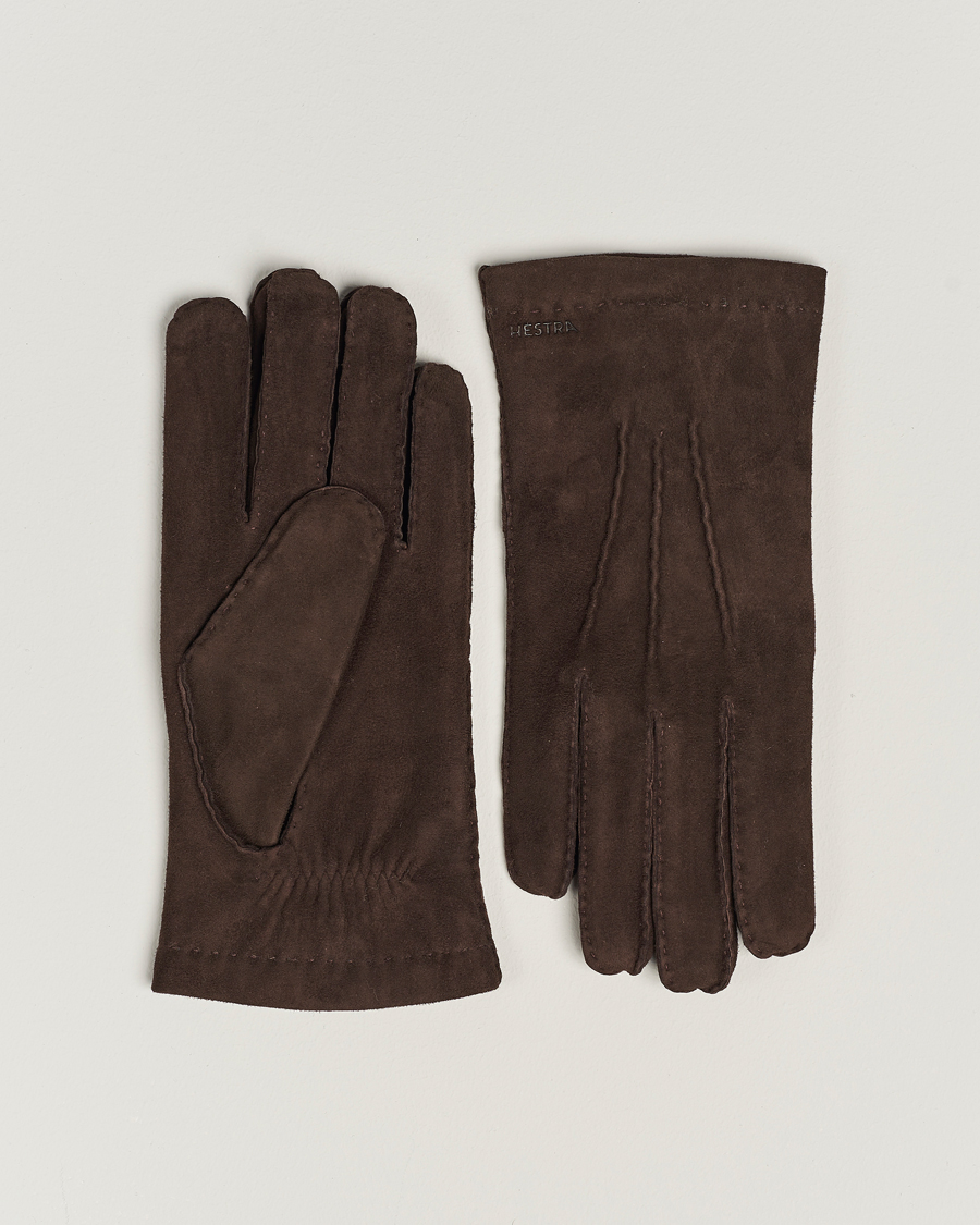 Herr | Handskar | Hestra | Arthur Wool Lined Suede Glove Espresso