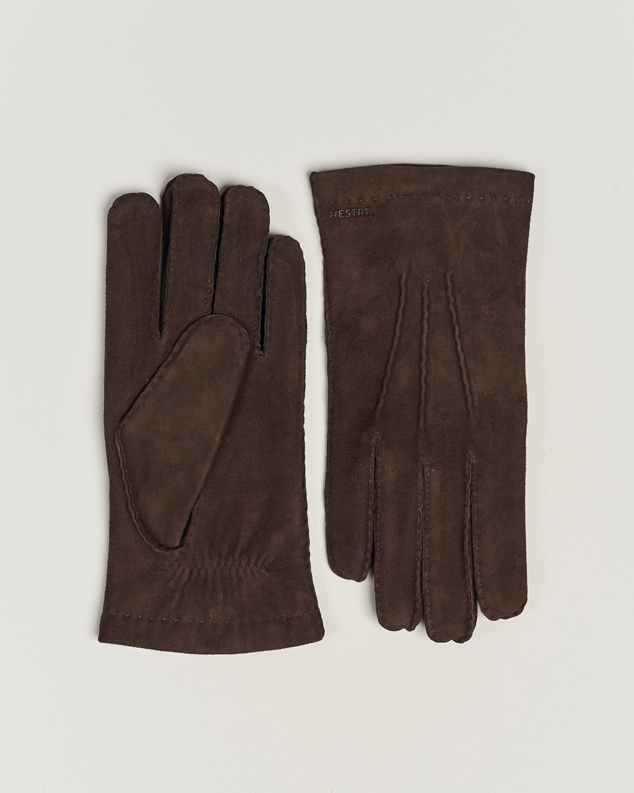 Herr | Hestra Arthur Wool Lined Suede Glove Espresso 8 | Hestra | Arthur Wool Lined Suede Glove Espresso 8