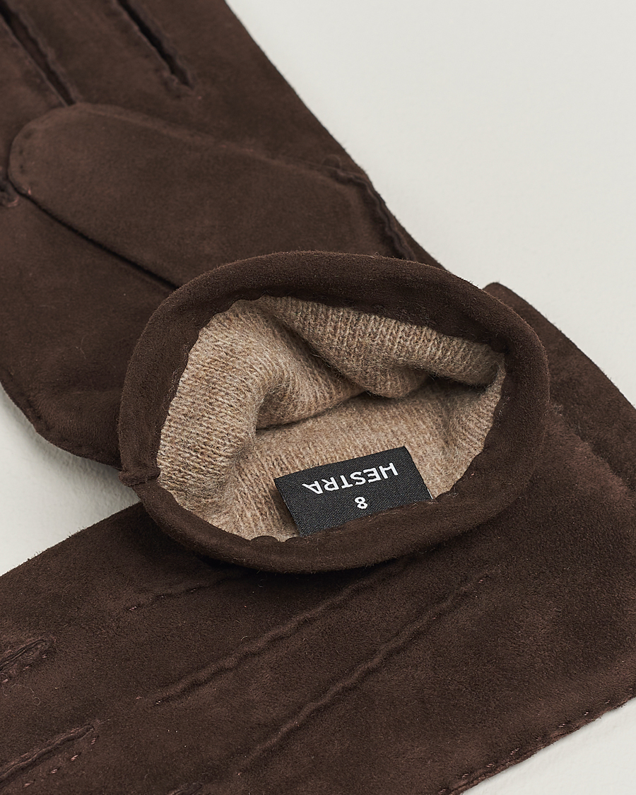 Herr | Hestra Arthur Wool Lined Suede Glove Espresso 8 | Hestra | Arthur Wool Lined Suede Glove Espresso 8