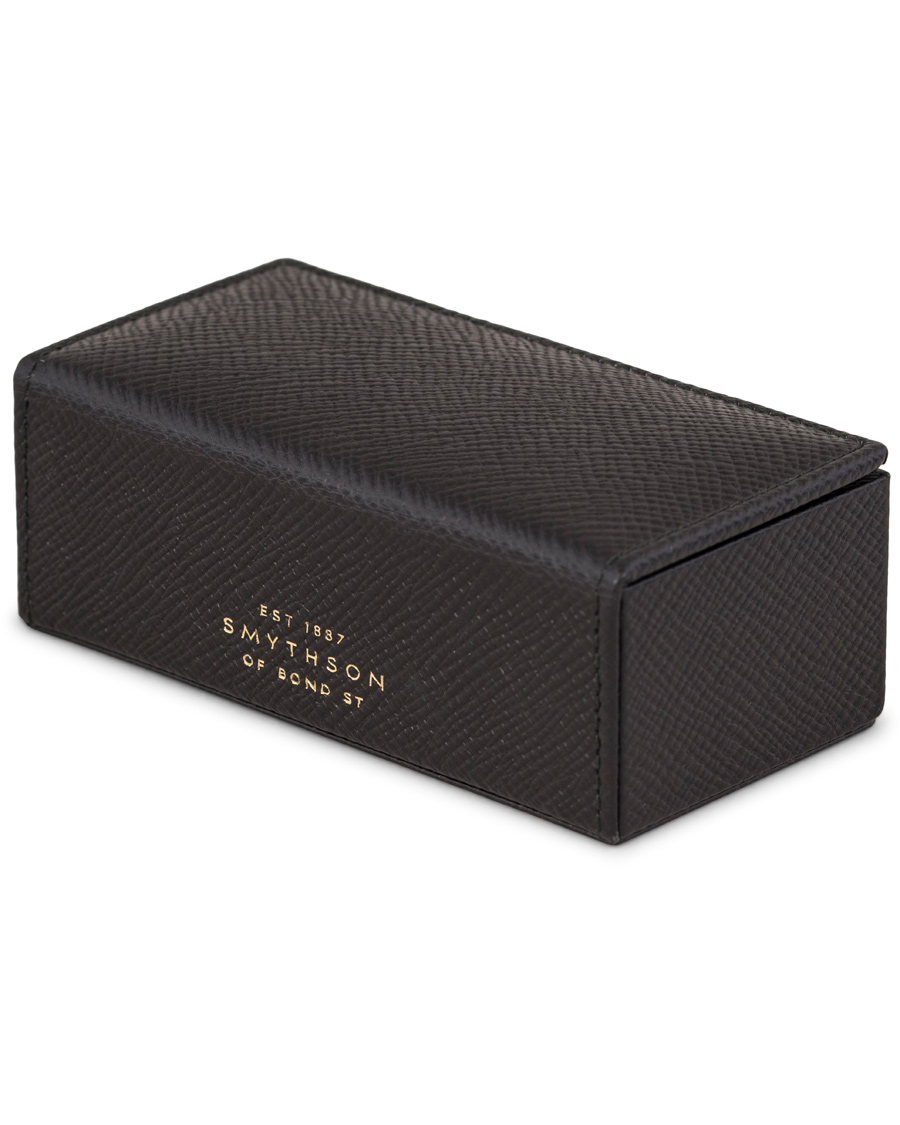 Herr | Smythson Panama Mini Cufflink Box Black Printed Calf | Smythson | Panama Mini Cufflink Box Black Printed Calf