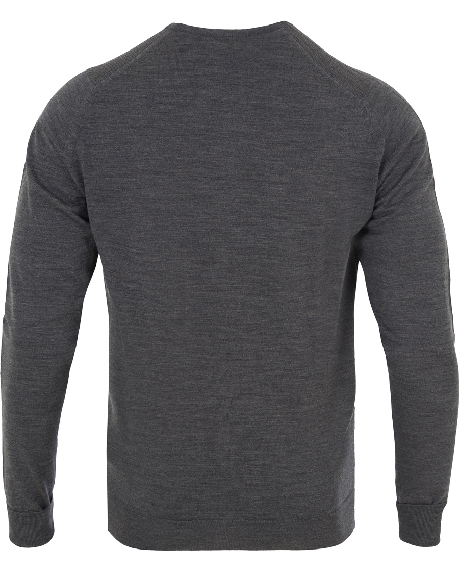 Herr | Tröjor | John Smedley | Marcus Easy Fit Fine Merino C-Neck Pullover Charcoal