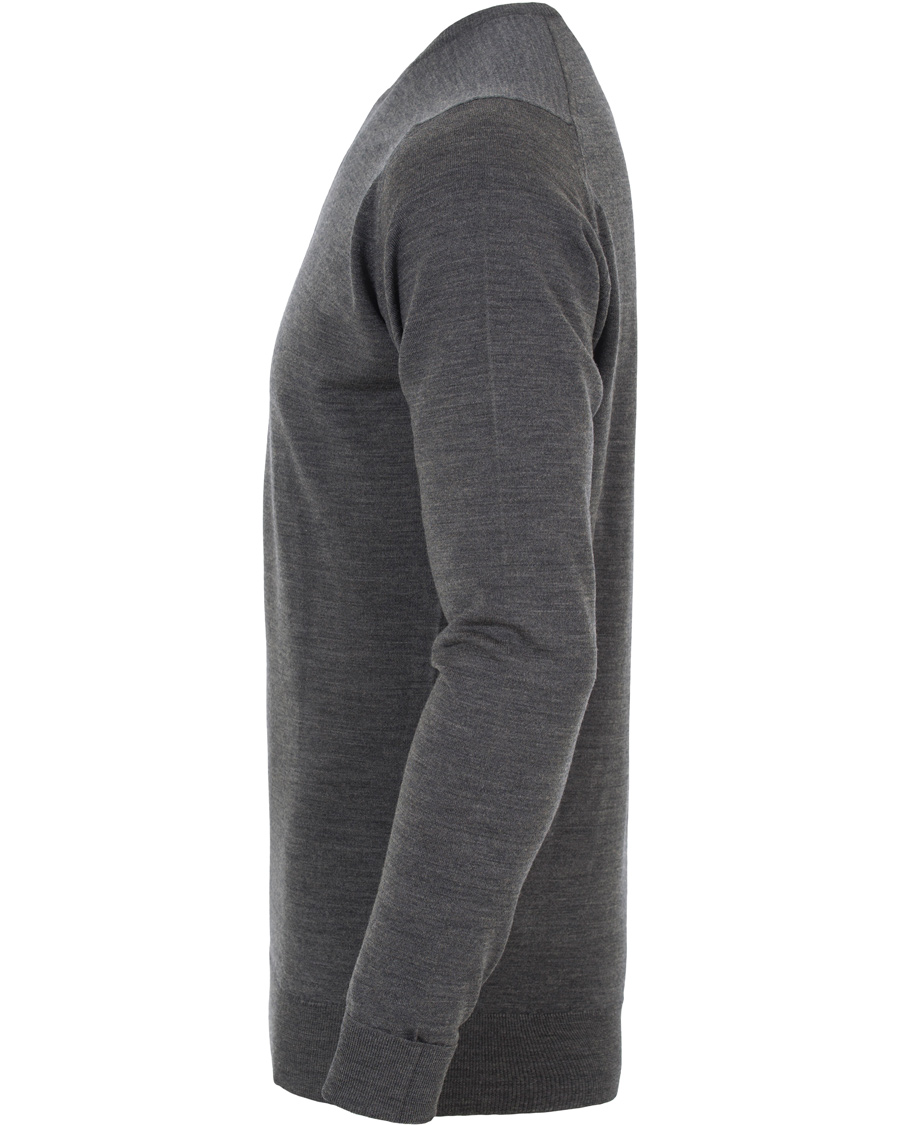Herr | Tröjor | John Smedley | Marcus Easy Fit Fine Merino C-Neck Pullover Charcoal