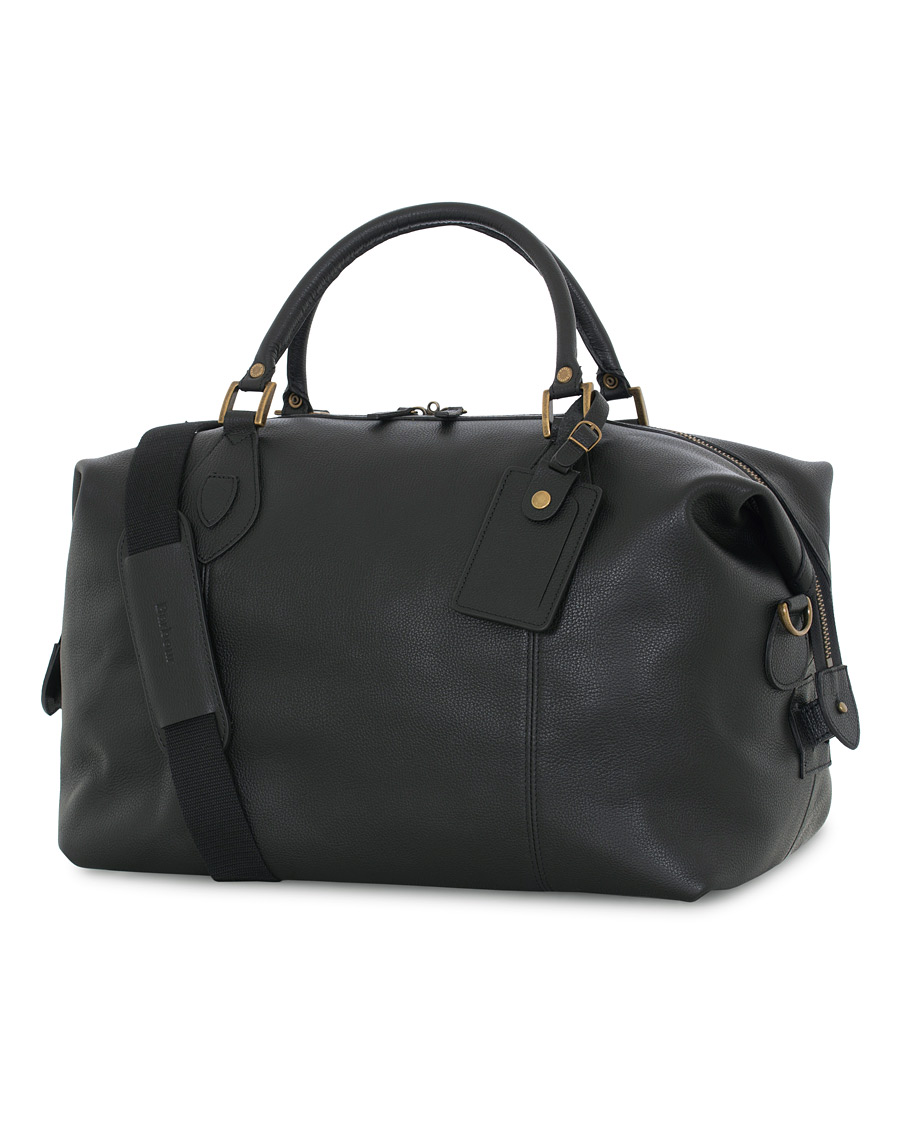 Herr | Barbour Lifestyle Leather Medium Travel Explorer Black | Barbour Lifestyle | Leather Medium Travel Explorer Black