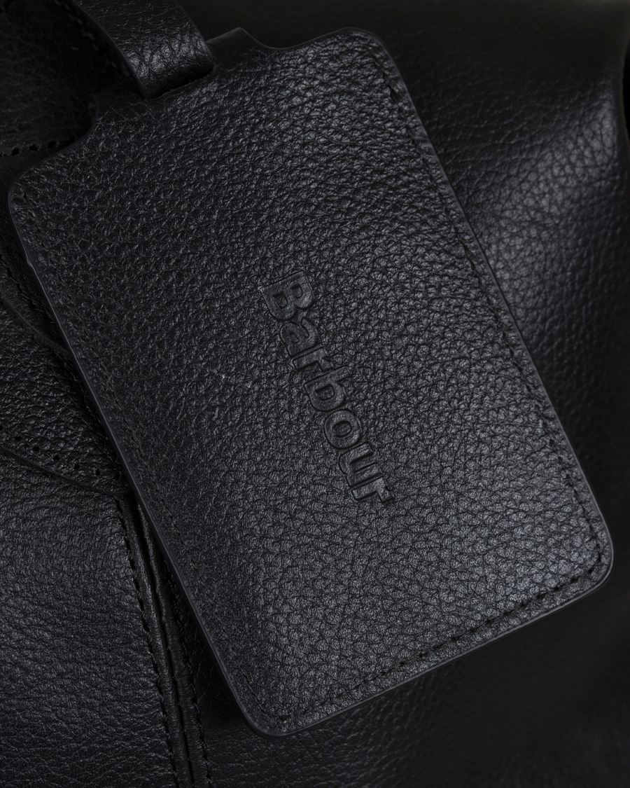 Herr | Barbour Lifestyle Leather Medium Travel Explorer Black | Barbour Lifestyle | Leather Medium Travel Explorer Black