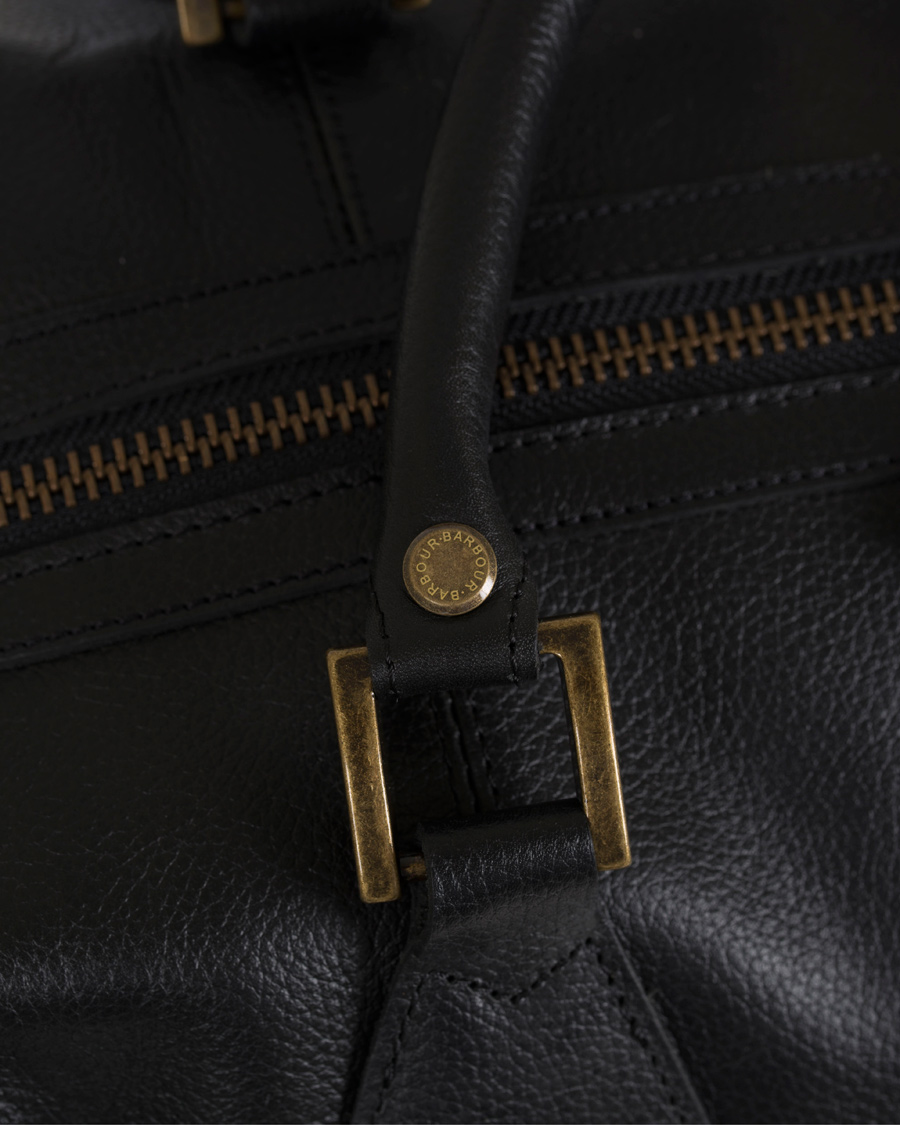Herr | Barbour Lifestyle Leather Medium Travel Explorer Black | Barbour Lifestyle | Leather Medium Travel Explorer Black