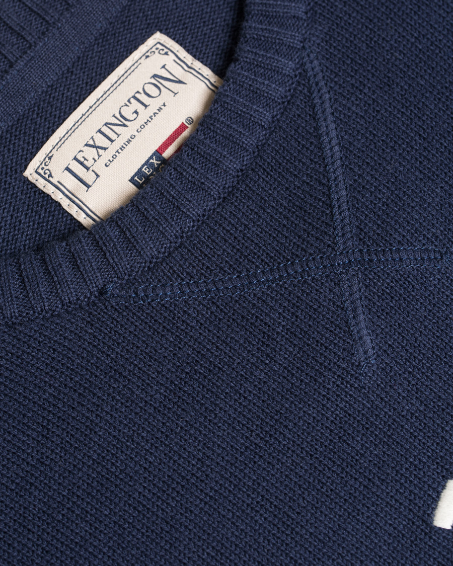 Herr | Tröjor | Lexington | Nelson Knitted Sweatshirt Deepest Blue
