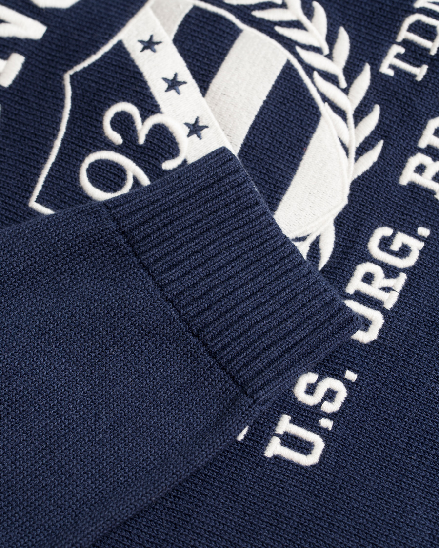 Herr | Tröjor | Lexington | Nelson Knitted Sweatshirt Deepest Blue