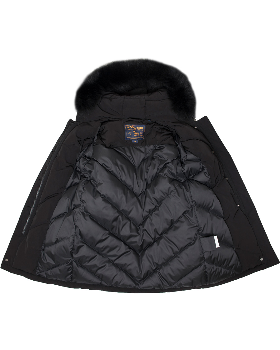 Herr | Jackor | Woolrich | Woman Arctic Luxury Fox Parka New Black