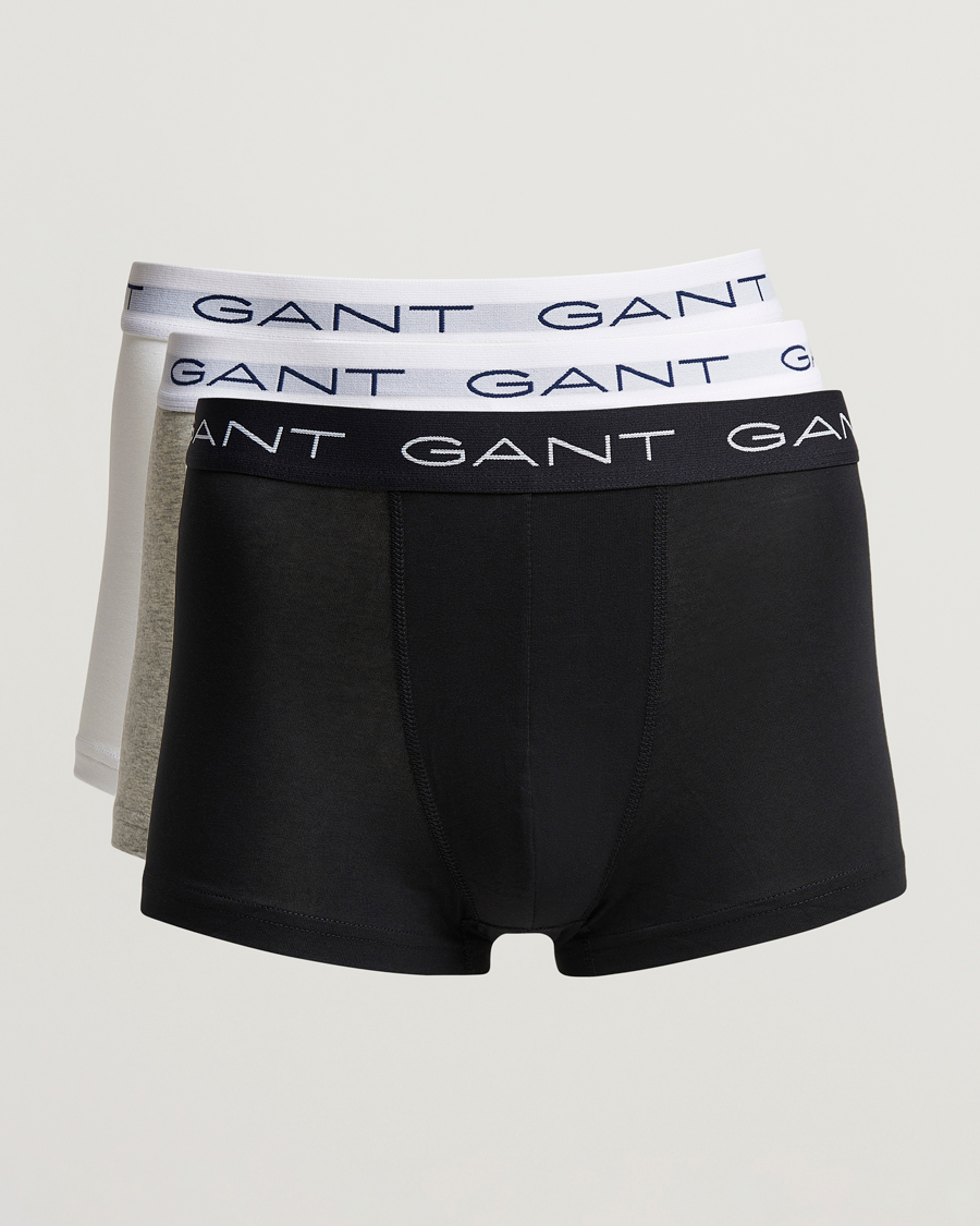 Herr | Underkläder | GANT | 3-Pack Trunk Boxer White/Black/Grey Melange