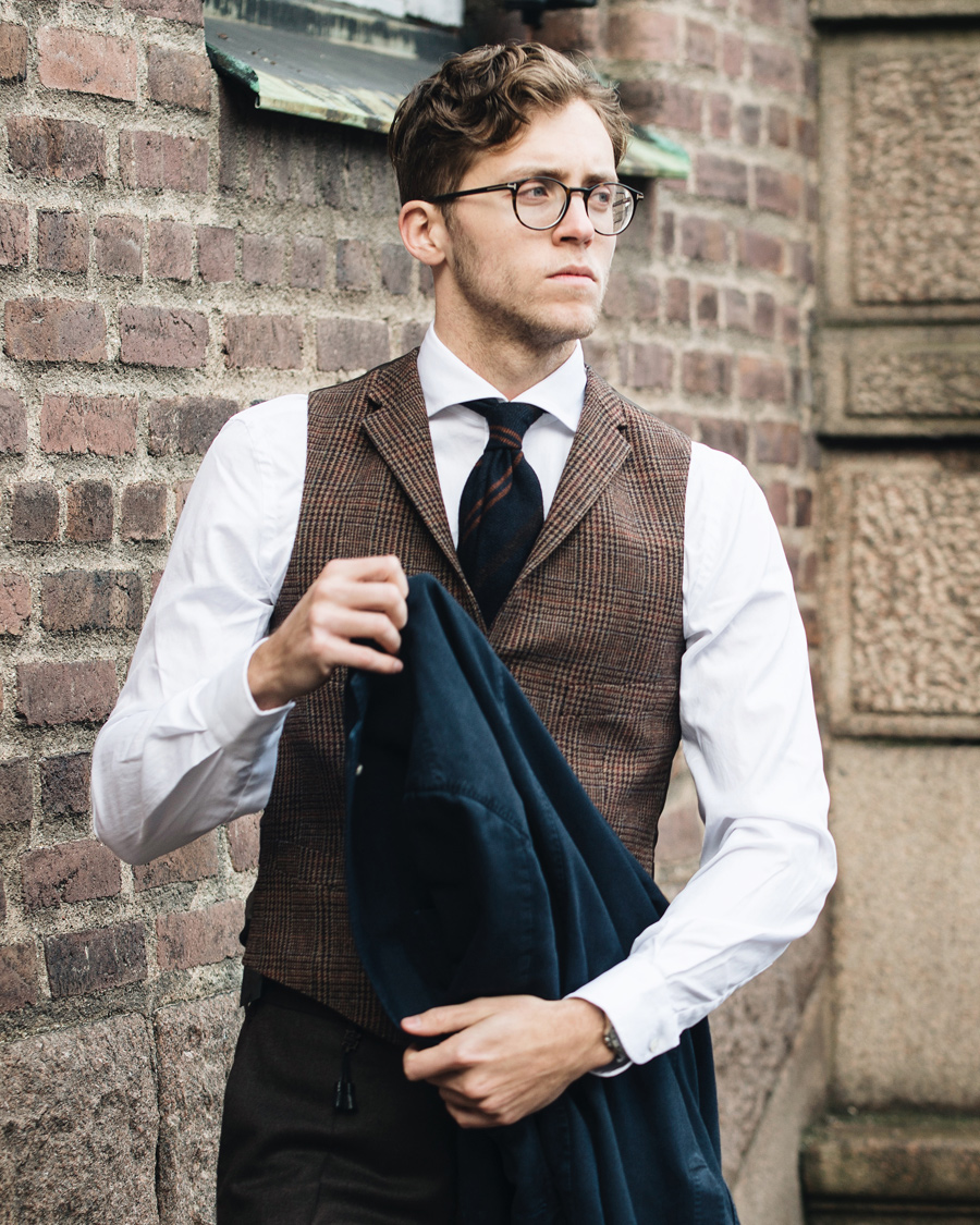Herr | Kavajer | Polo Ralph Lauren | Clothing Glen Check Waistcoat Rust Brown