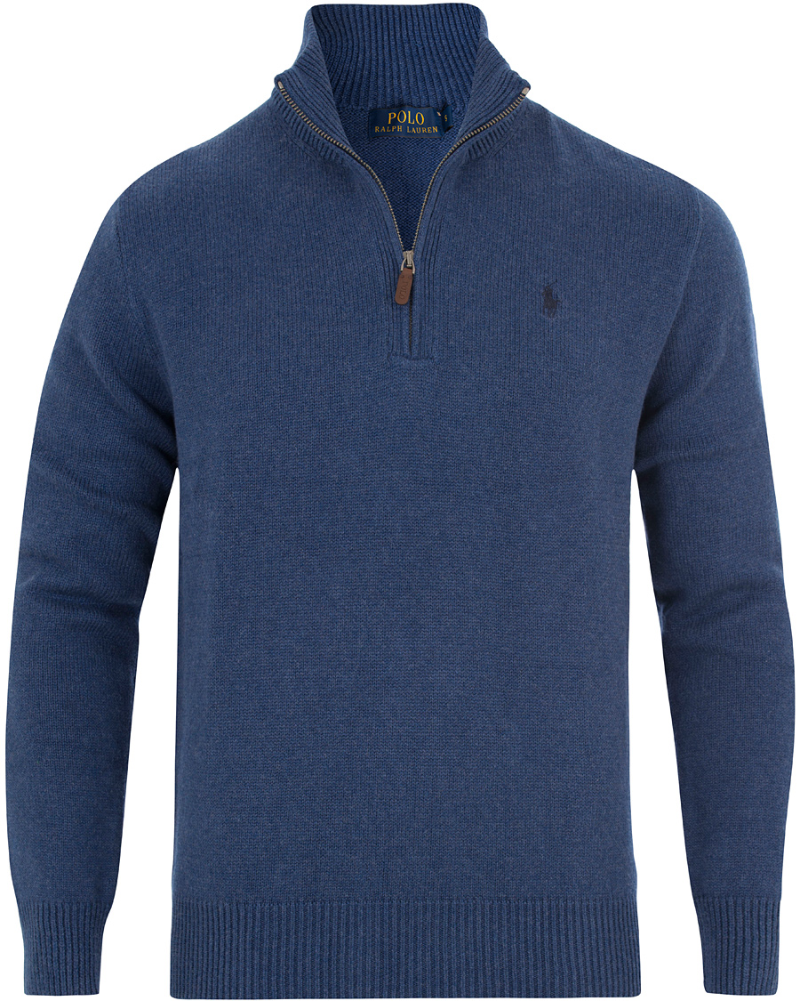 Herr | Tröjor | Polo Ralph Lauren | Cotton/Curado Half Zip Sweater Shale Blue Heather