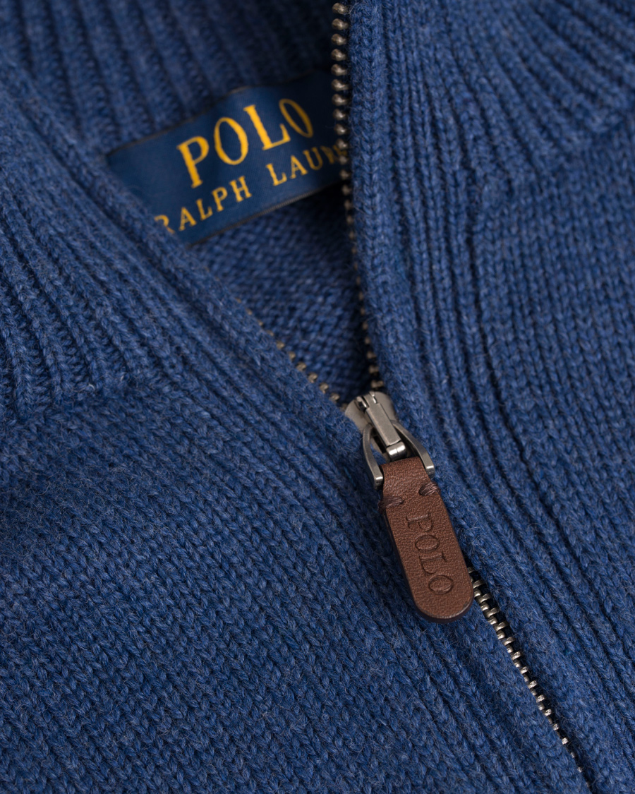 Herr | Tröjor | Polo Ralph Lauren | Cotton/Curado Half Zip Sweater Shale Blue Heather