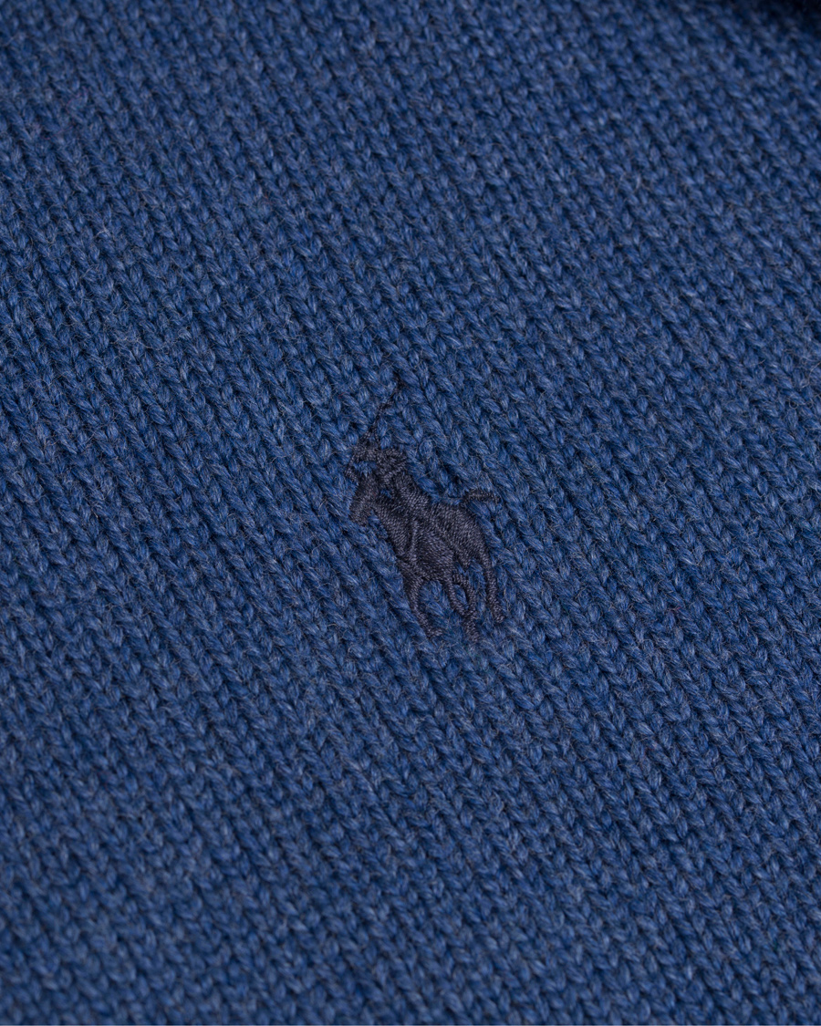 Herr | Tröjor | Polo Ralph Lauren | Cotton/Curado Half Zip Sweater Shale Blue Heather