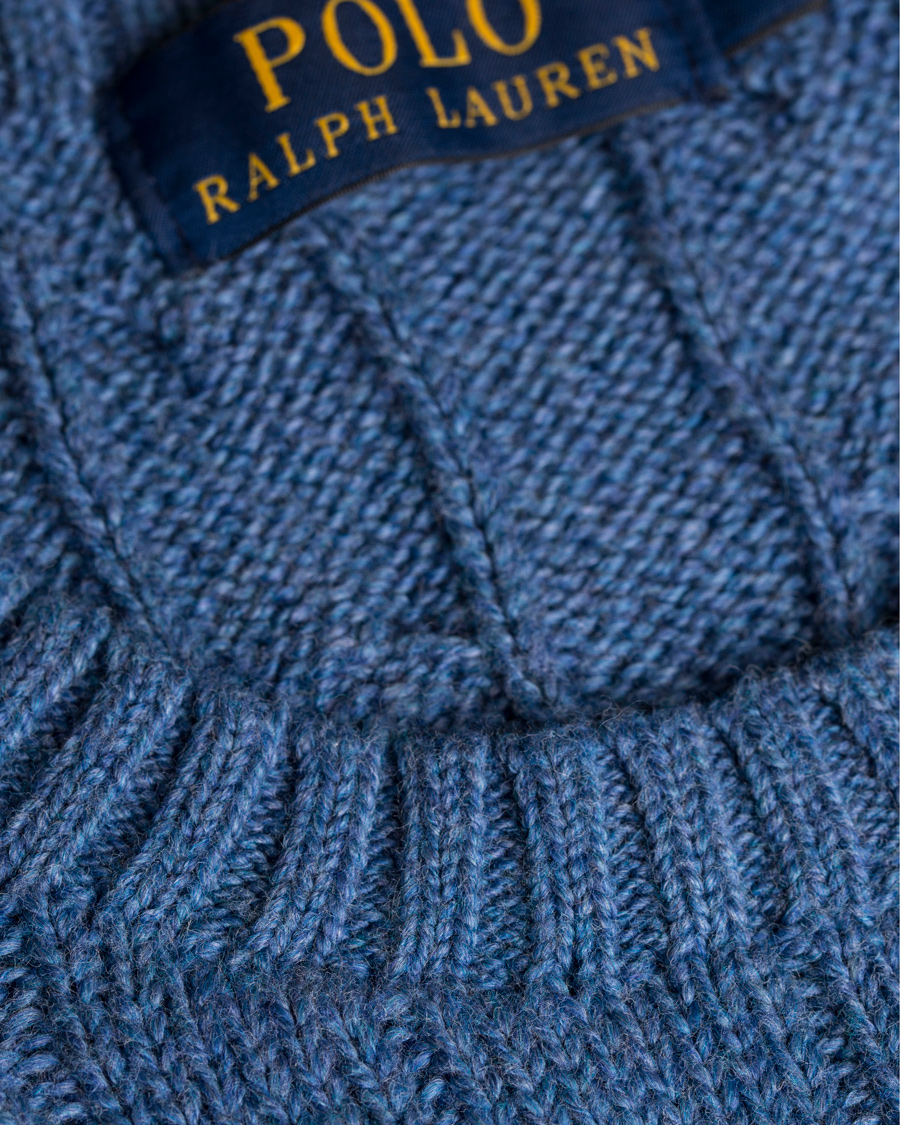 Herr | Tröjor | Polo Ralph Lauren | Cotton Cable Crew Neck Pullover Night Blue Heather