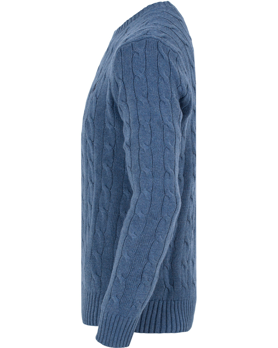 Herr | Tröjor | Polo Ralph Lauren | Cotton Cable Crew Neck Pullover Night Blue Heather