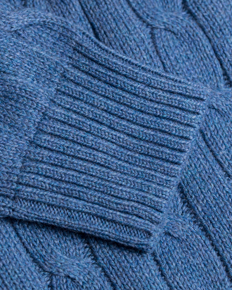 Herr | Tröjor | Polo Ralph Lauren | Cotton Cable Crew Neck Pullover Night Blue Heather