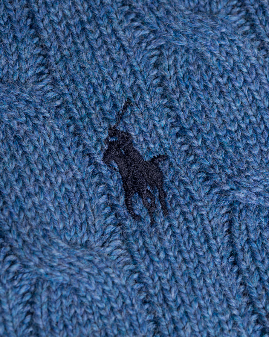 Herr | Tröjor | Polo Ralph Lauren | Cotton Cable Crew Neck Pullover Night Blue Heather