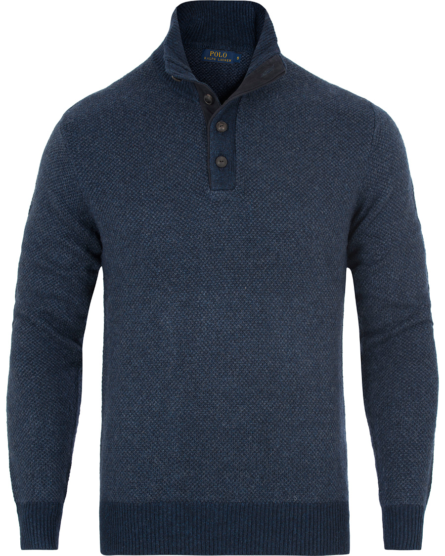 Herr | Tröjor | Polo Ralph Lauren | Half Button Birdseye Sweater Navy