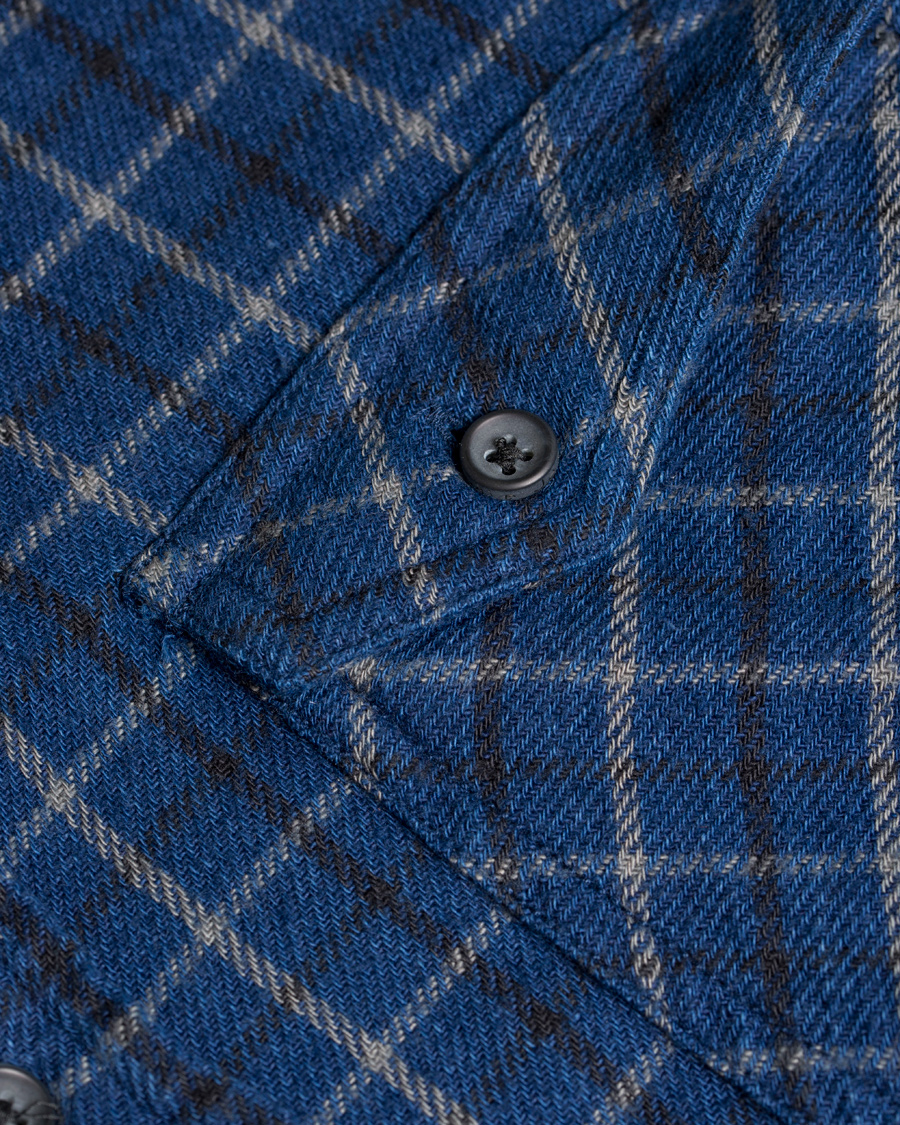 Herr | Skjortor | Nudie Jeans | Gunnar Rope Twill Check Shirt Indigo