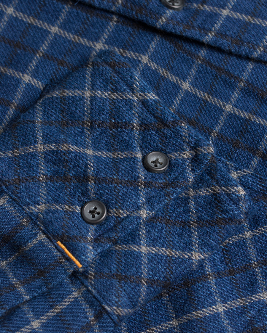 Herr | Skjortor | Nudie Jeans | Gunnar Rope Twill Check Shirt Indigo