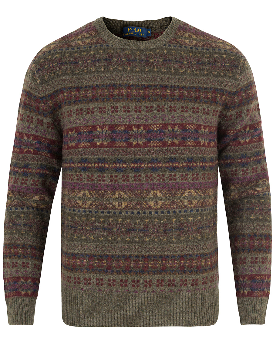Herr | Tröjor | Polo Ralph Lauren | Knitted Wool Sweater Olive Fairisle