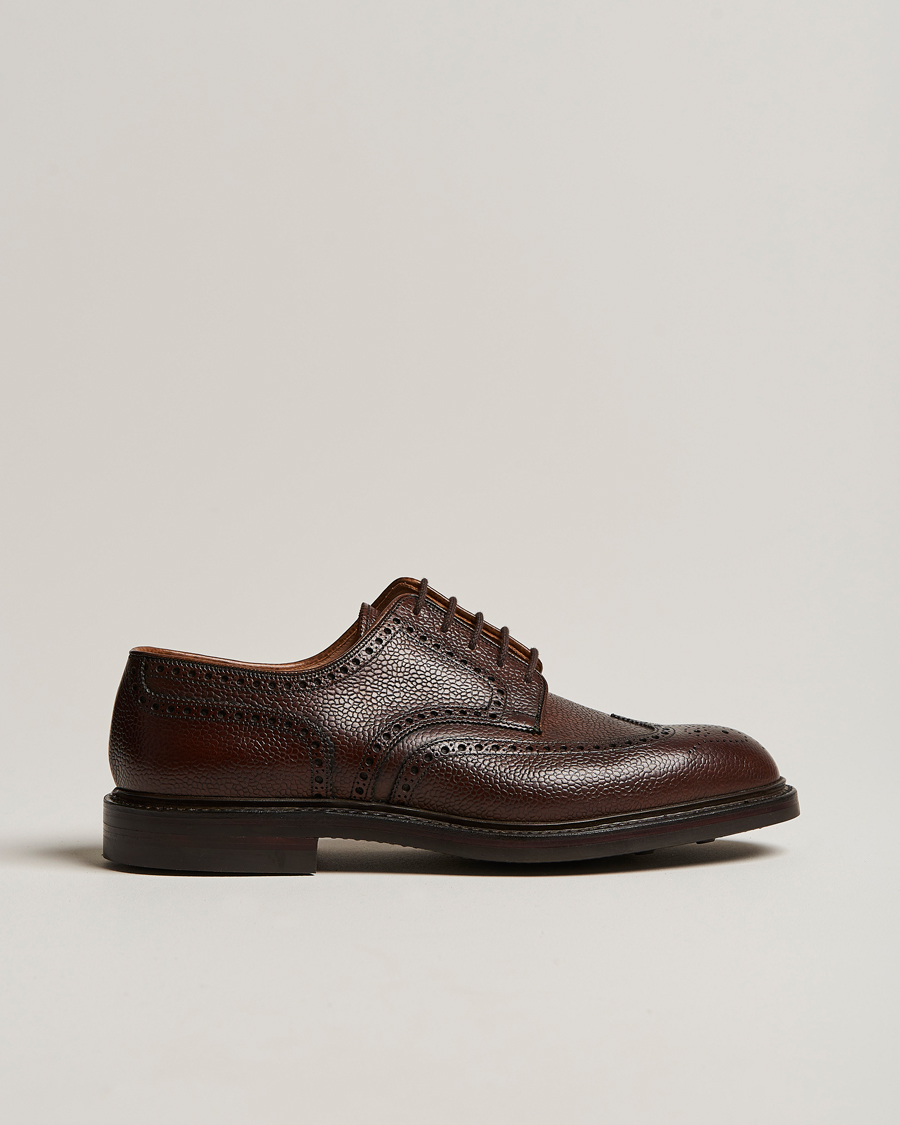 Herr | Brogues | Crockett & Jones | Pembroke Derbys Dark Brown Grained Calf