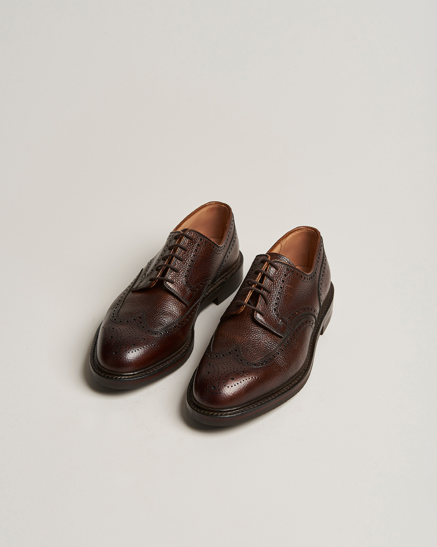 Herr | Handgjorda skor | Crockett & Jones | Pembroke Derbys Dark Brown Grained Calf