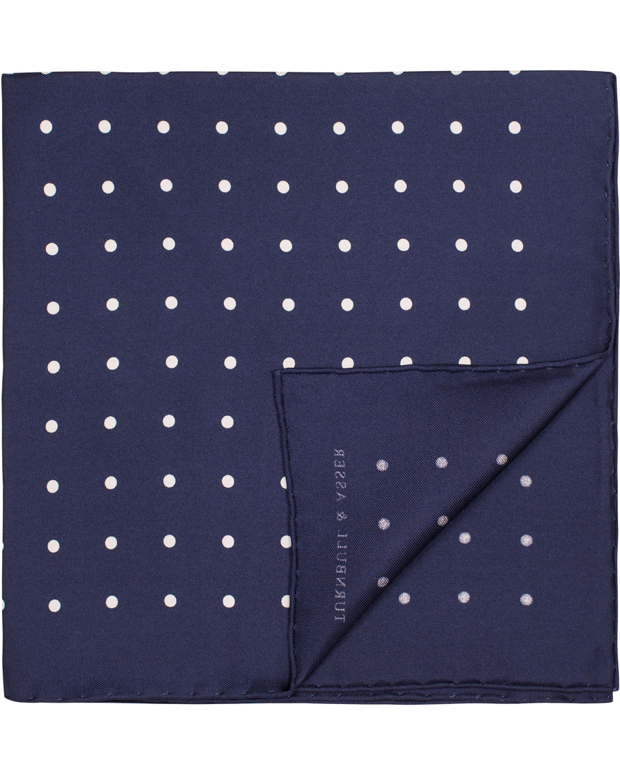 Herr | Turnbull & Asser Silk Dot Handkerchief Navy | Turnbull & Asser | Silk Dot Handkerchief Navy