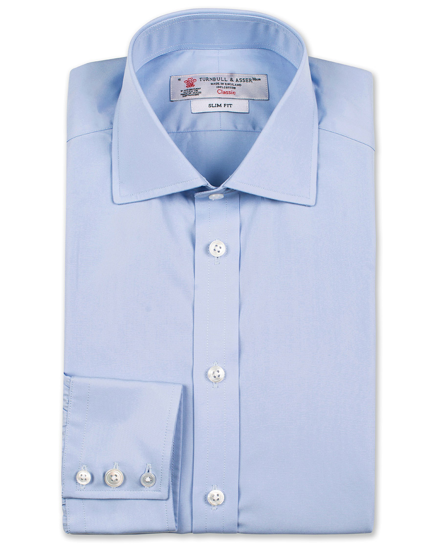 Herr | Skjortor | Turnbull & Asser | Slim Fit Poplin Shirt Light Blue