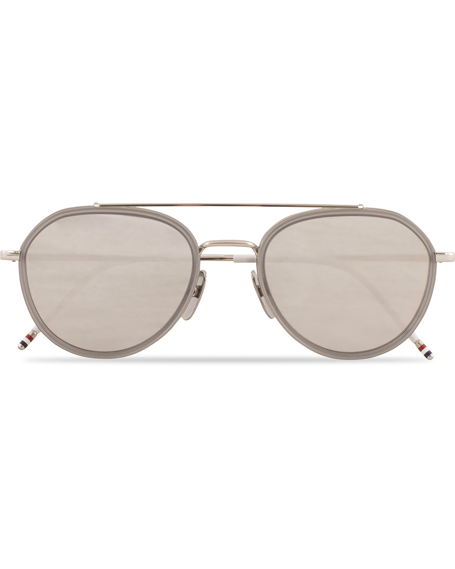 Herr | Thom Browne TB-801 Sunglasses Shiny Silver/Dark Grey | Thom Browne | TB-801 Sunglasses Shiny Silver/Dark Grey