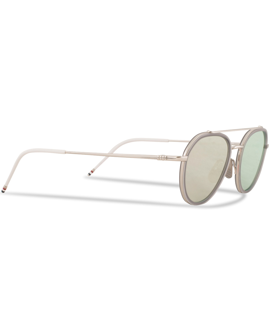 Herr | Thom Browne TB-801 Sunglasses Shiny Silver/Dark Grey | Thom Browne | TB-801 Sunglasses Shiny Silver/Dark Grey