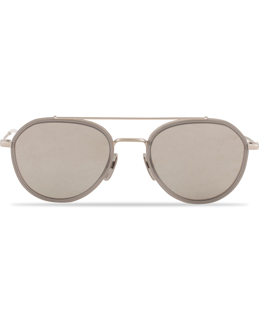 Herr | Thom Browne TB-801 Sunglasses Shiny Silver/Dark Grey | Thom Browne | TB-801 Sunglasses Shiny Silver/Dark Grey