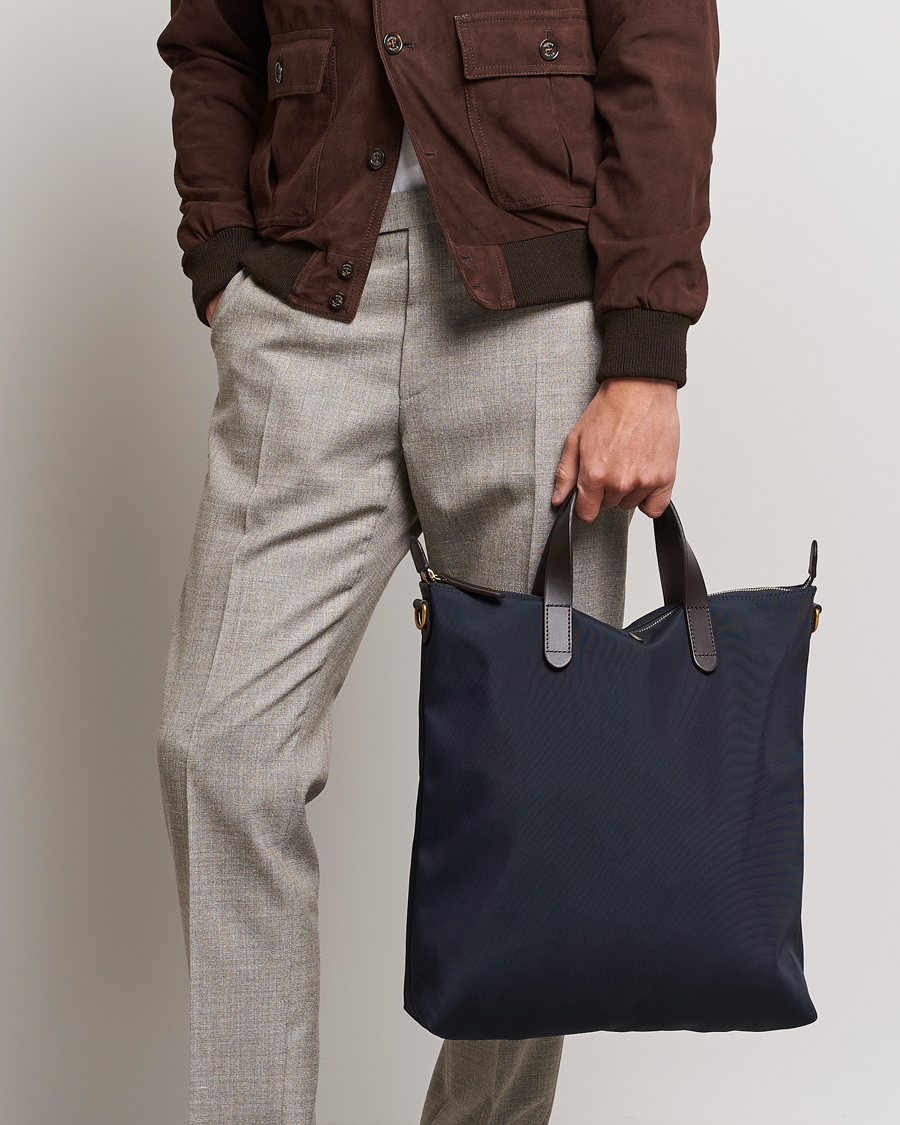Herr | Mismo M/S Canvas Shopper Navy/Dark Brown | Mismo | M/S Canvas Shopper Navy/Dark Brown