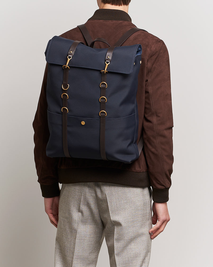 Herr | Väskor | Mismo | M/S Nylon Backpack Navy/Dark Brown