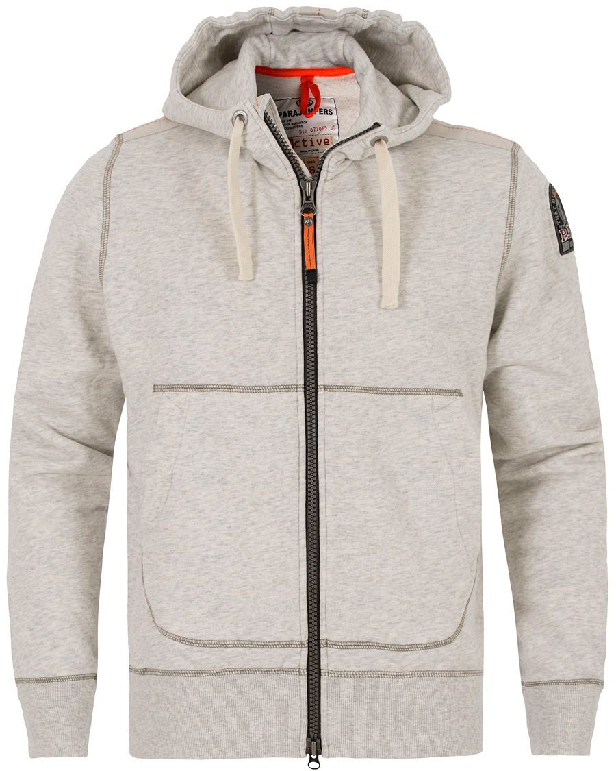 Herr | Tröjor | Parajumpers | Charlie Active Fleece Hoodie White Melange Slub