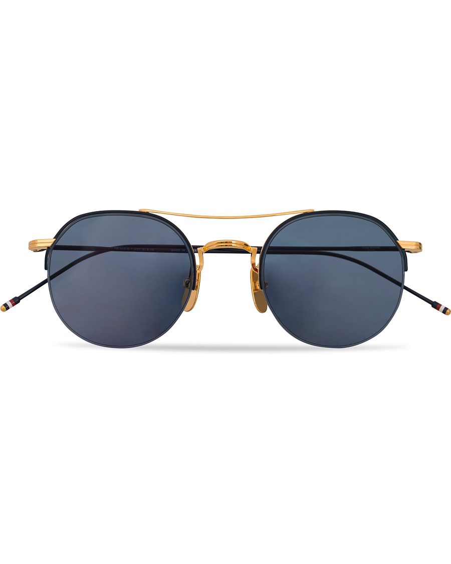 Herr | Thom Browne TB-903 Sunglasses 18 Carat Gold/Navy | Thom Browne | TB-903 Sunglasses 18 Carat Gold/Navy