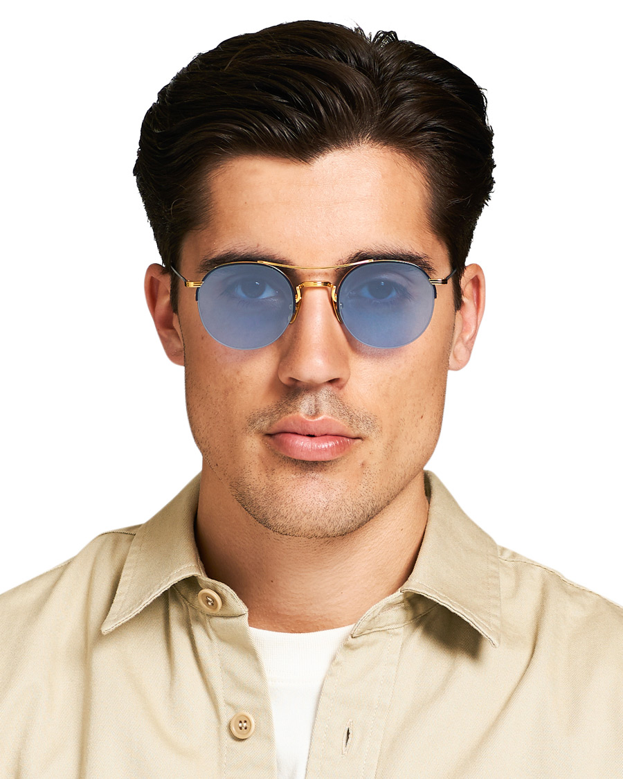 Herr | Thom Browne TB-903 Sunglasses 18 Carat Gold/Navy | Thom Browne | TB-903 Sunglasses 18 Carat Gold/Navy