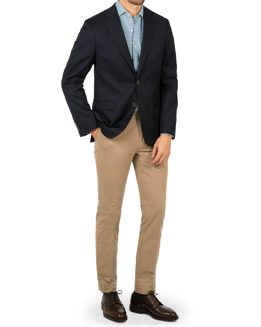 Herr | Kavajer | Oscar Jacobson | Falke Elbow Patch Club Blazer Navy