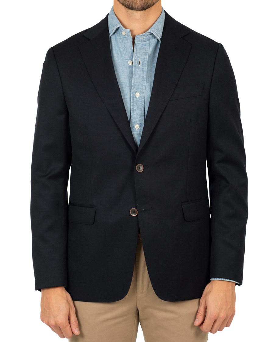 Herr | Kavajer | Oscar Jacobson | Falke Elbow Patch Club Blazer Navy