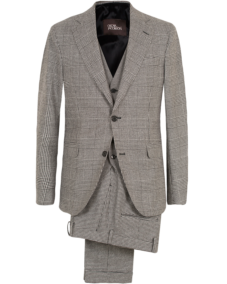 Herr | Kostymer | Oscar Jacobson | Egel 3 Piece Split Suit Grey/White