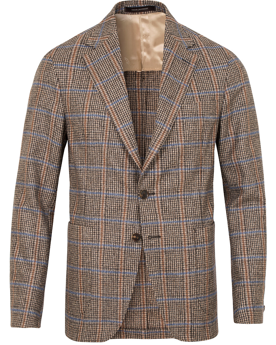 Herr | Kavajer | Oscar Jacobson | Epic Check Fratelli Tallia Di Delfino Blazer Brown