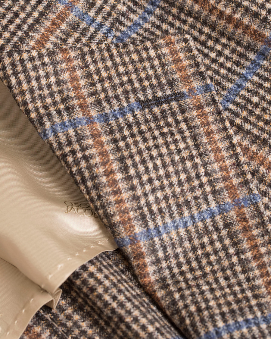 Herr | Kavajer | Oscar Jacobson | Epic Check Fratelli Tallia Di Delfino Blazer Brown