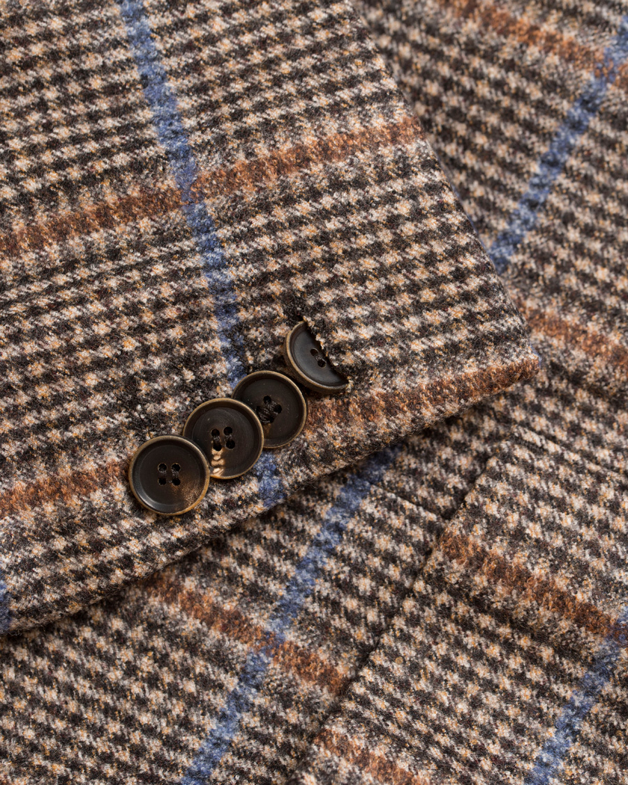 Herr | Kavajer | Oscar Jacobson | Epic Check Fratelli Tallia Di Delfino Blazer Brown