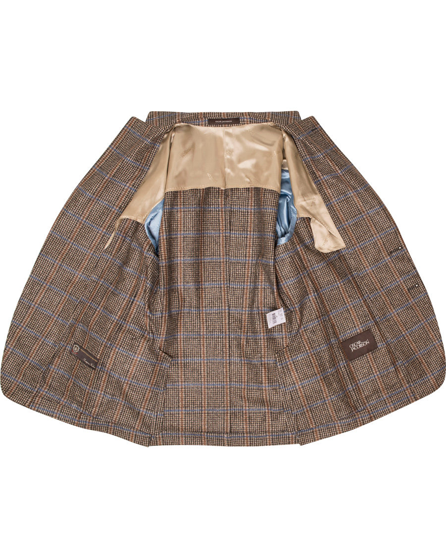 Herr | Kavajer | Oscar Jacobson | Epic Check Fratelli Tallia Di Delfino Blazer Brown