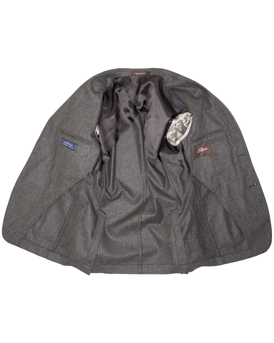 Herr | Kavajer | Oscar Jacobson | Einar Flannel Blazer Dark Grey