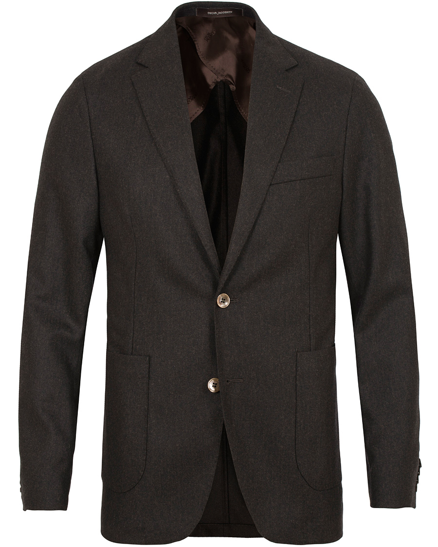 Herr | Kavajer | Oscar Jacobson | Einar Flannel Blazer Dark Brown