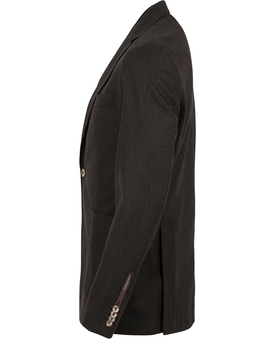 Herr | Kavajer | Oscar Jacobson | Einar Flannel Blazer Dark Brown
