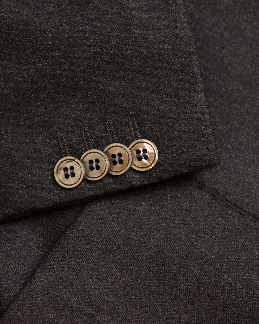 Herr | Kavajer | Oscar Jacobson | Einar Flannel Blazer Dark Brown