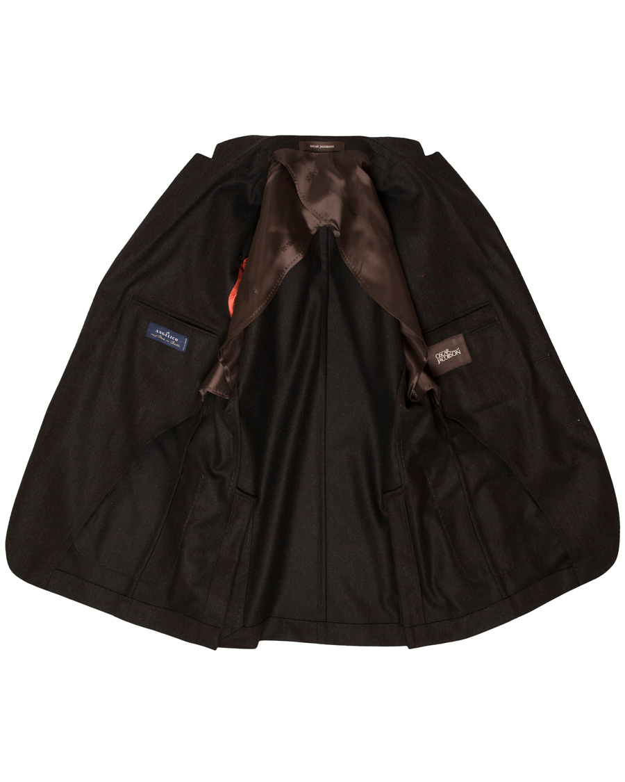 Herr | Kavajer | Oscar Jacobson | Einar Flannel Blazer Dark Brown